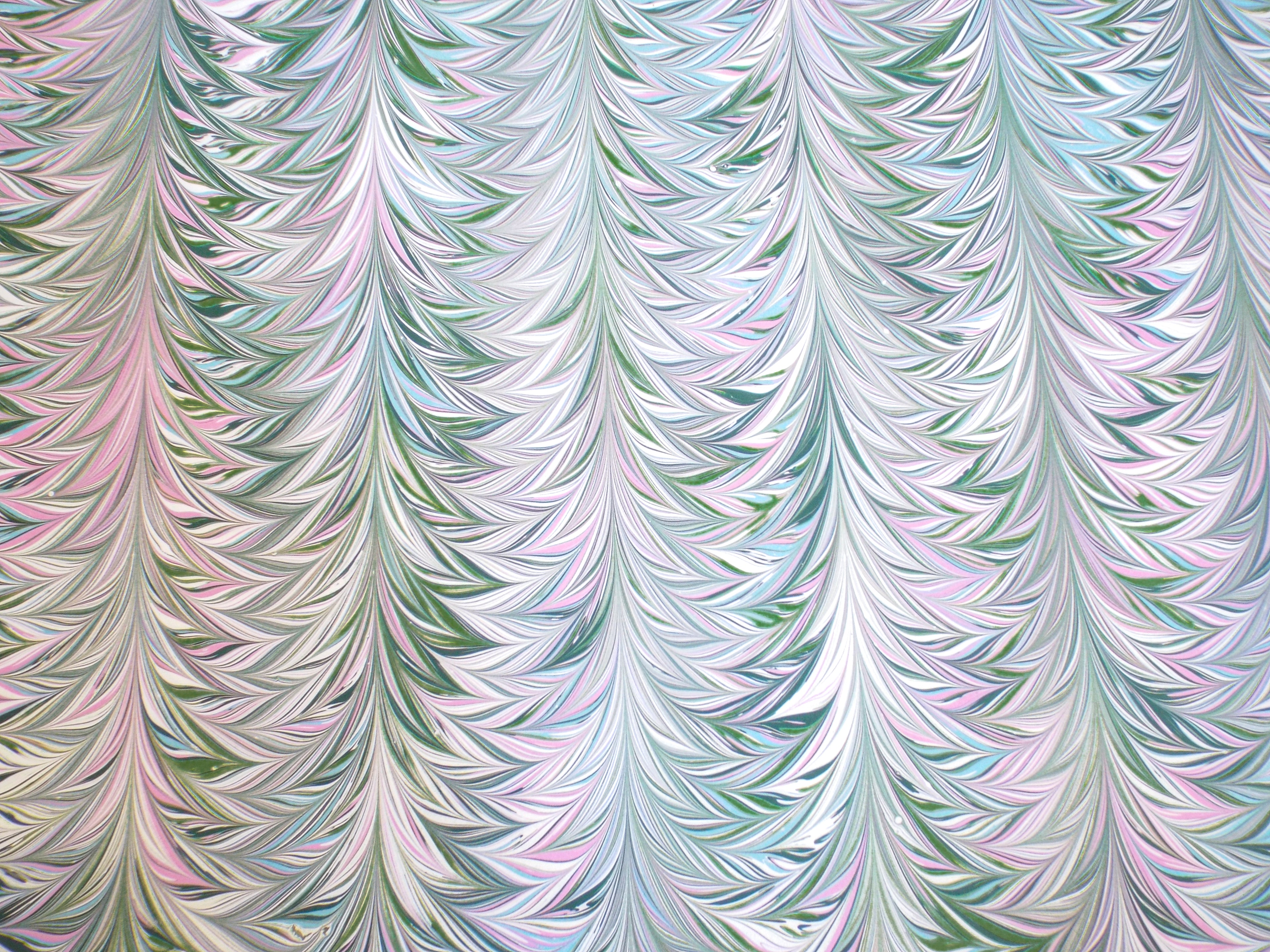 Jemma Marbling Fern & Feather  printed marbled  paper