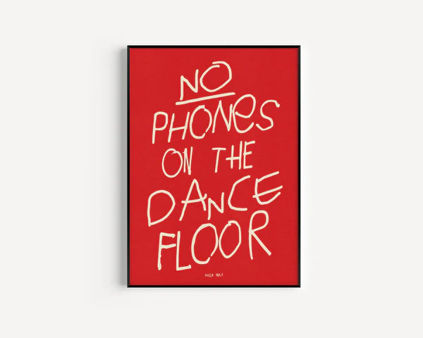 proper good no phones kitchen print