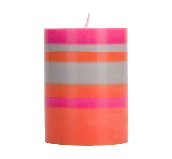 Twiggy British colour pink pillar andle 10cm