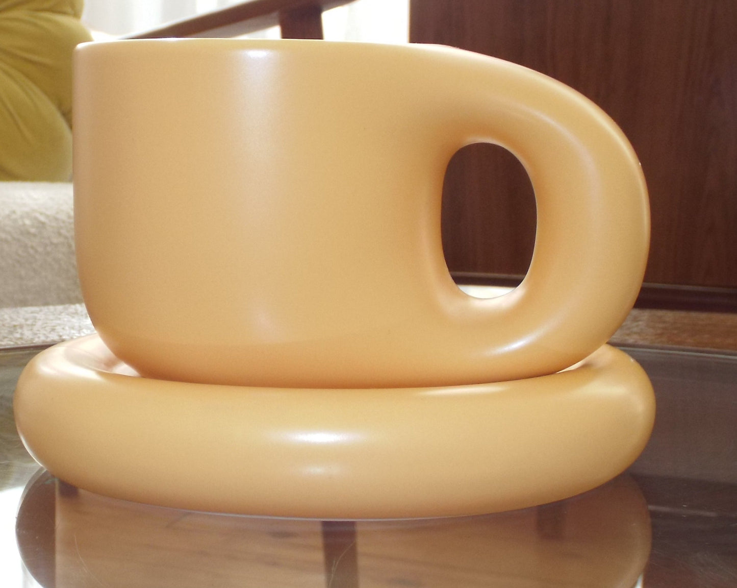 Twiggy chunky mug and saucer tumeric