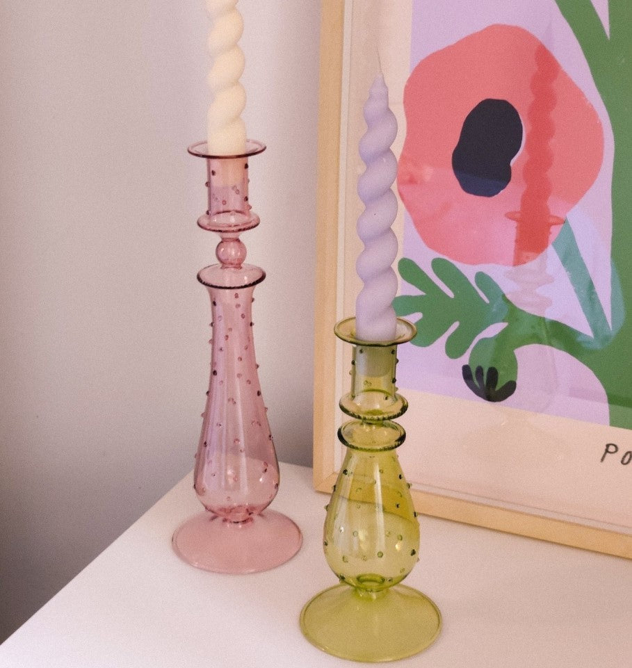 Twiggy Glass Speckled Candle holder