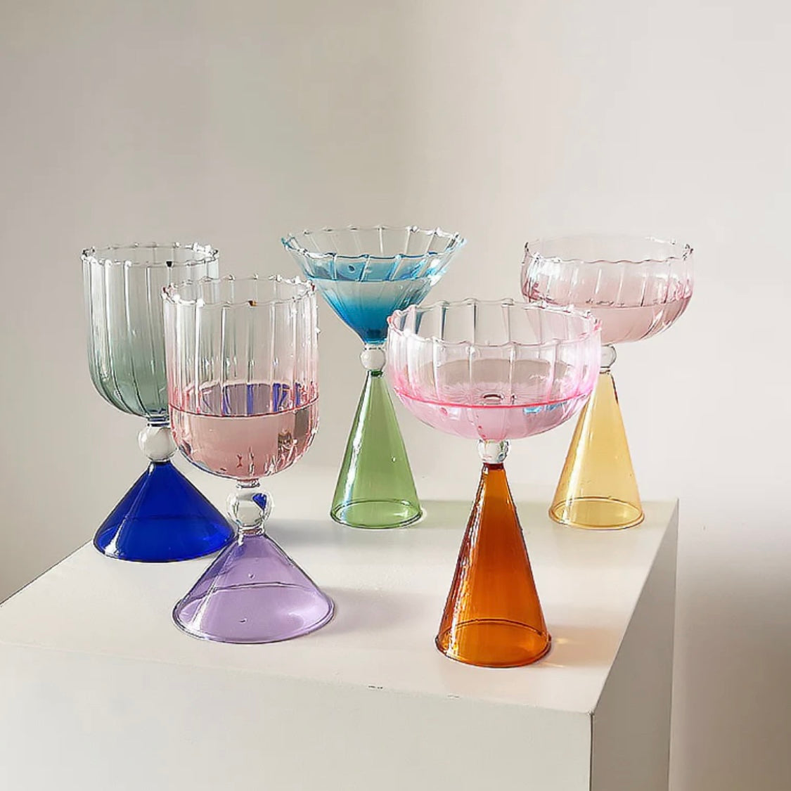 Twiggy irregular wine glass set
