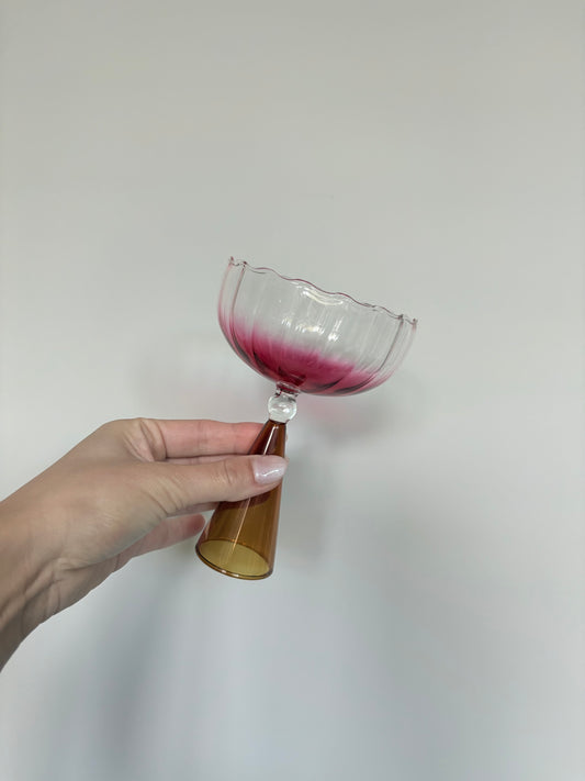 Irregular Wine Glass - Pink