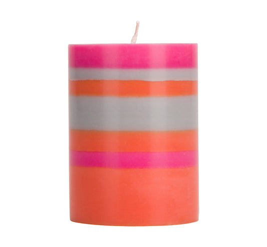 Twiggy British colour pink pillar andle 10cm