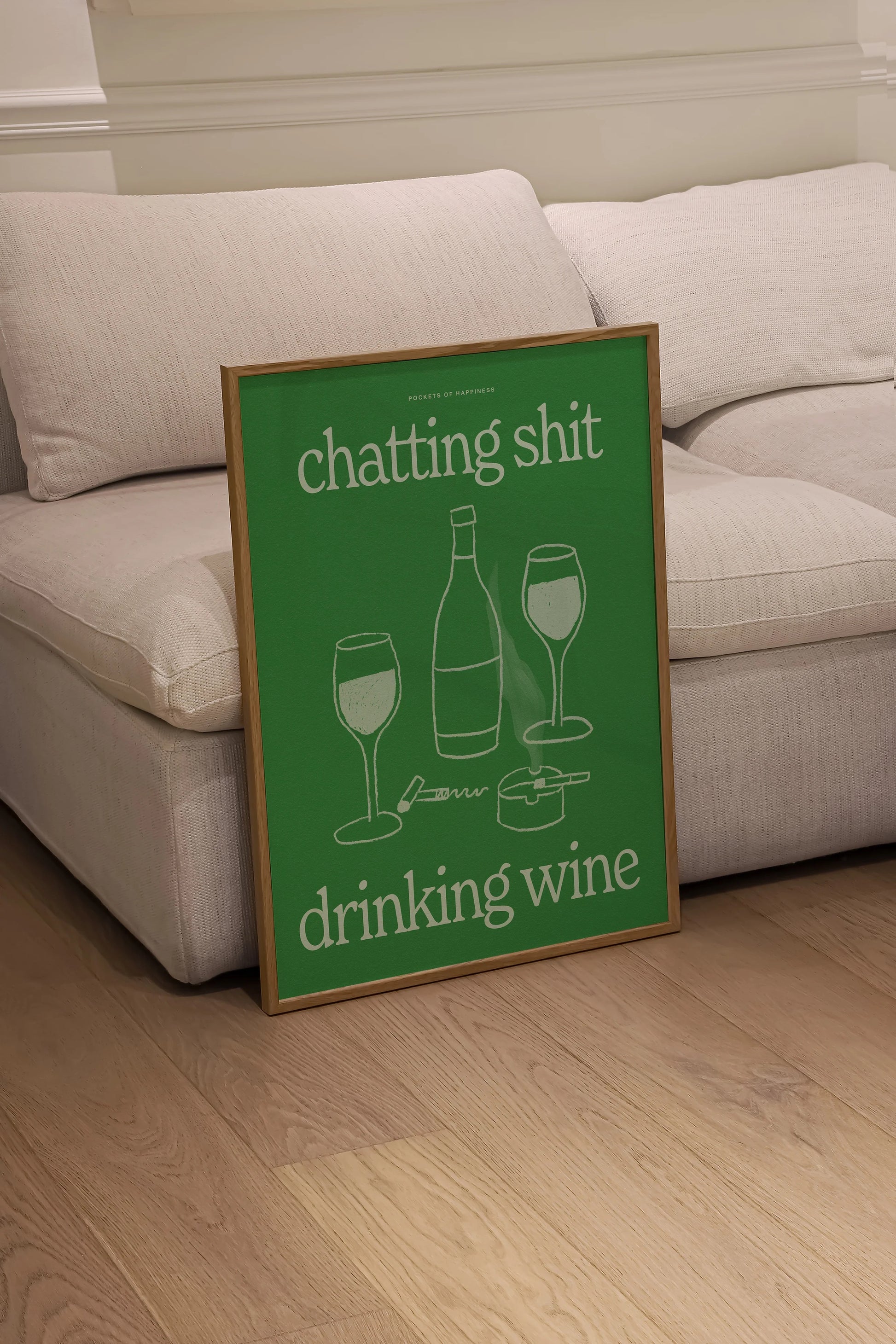 proper good chatting shit drinking wine print