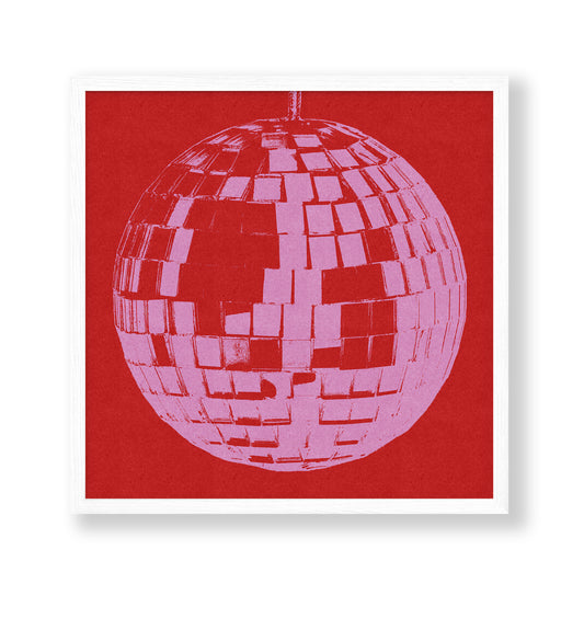proper good pink disco ball dance print